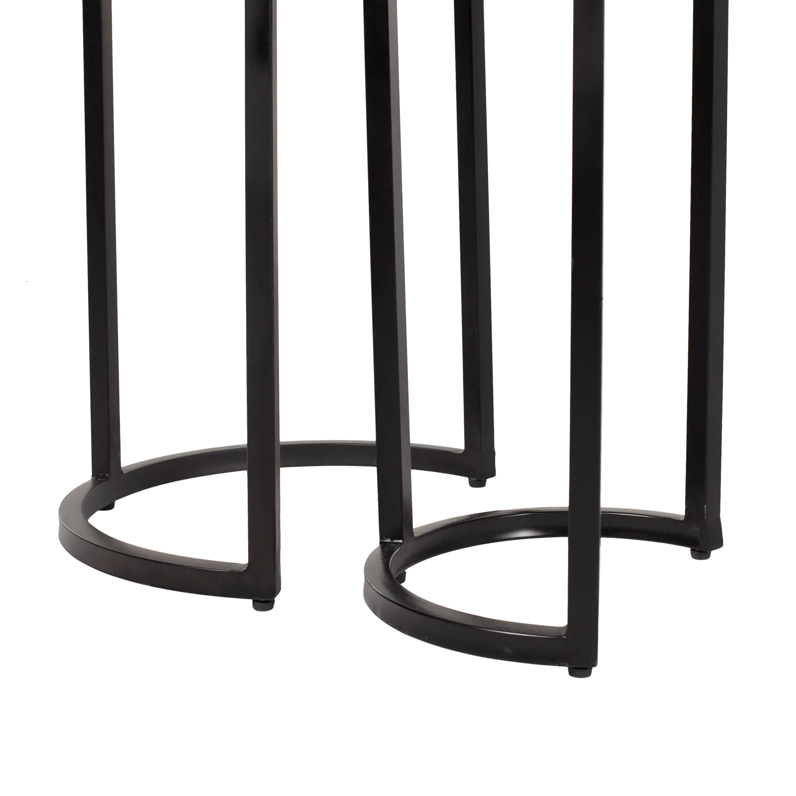 Bijzettafel set van 2 - Acco - rond 42+32 cm - Mangohout Naturel