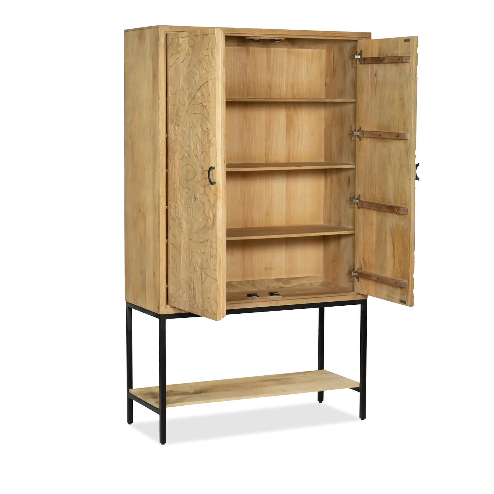 Opbergkast Belleville - 110 cm - 2 deuren  - Mangohout Loom Naturel