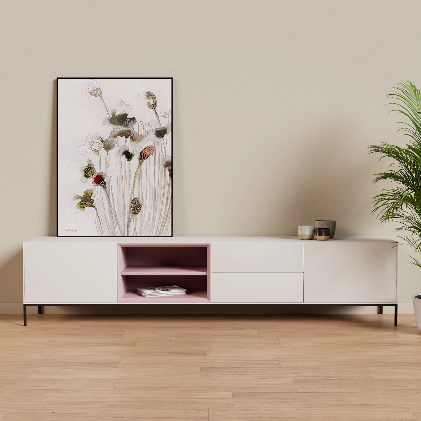 TV Meubel Pepper White 240cm Poot