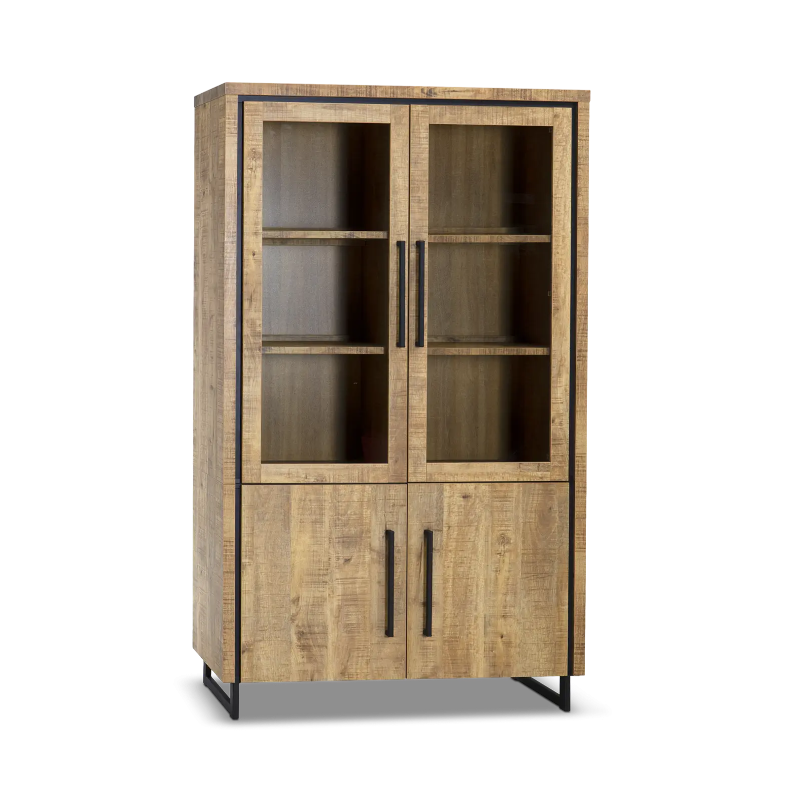 Vitrinekast Sheridan - 118 cm - Lamulux Mango - 4 deuren