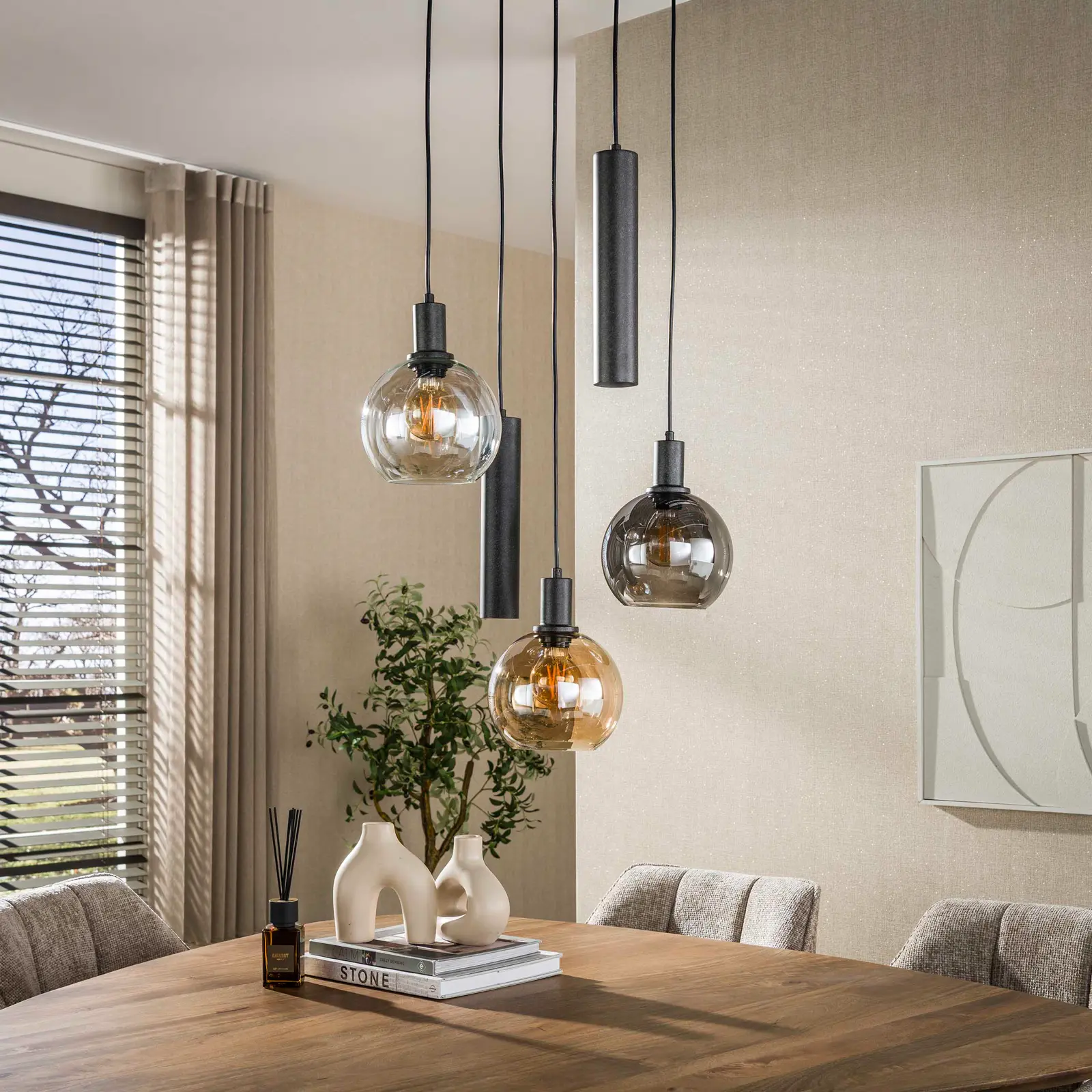 Hanglamp Sfera - Tricolore getrapt 5 lichts - Artic Zwart