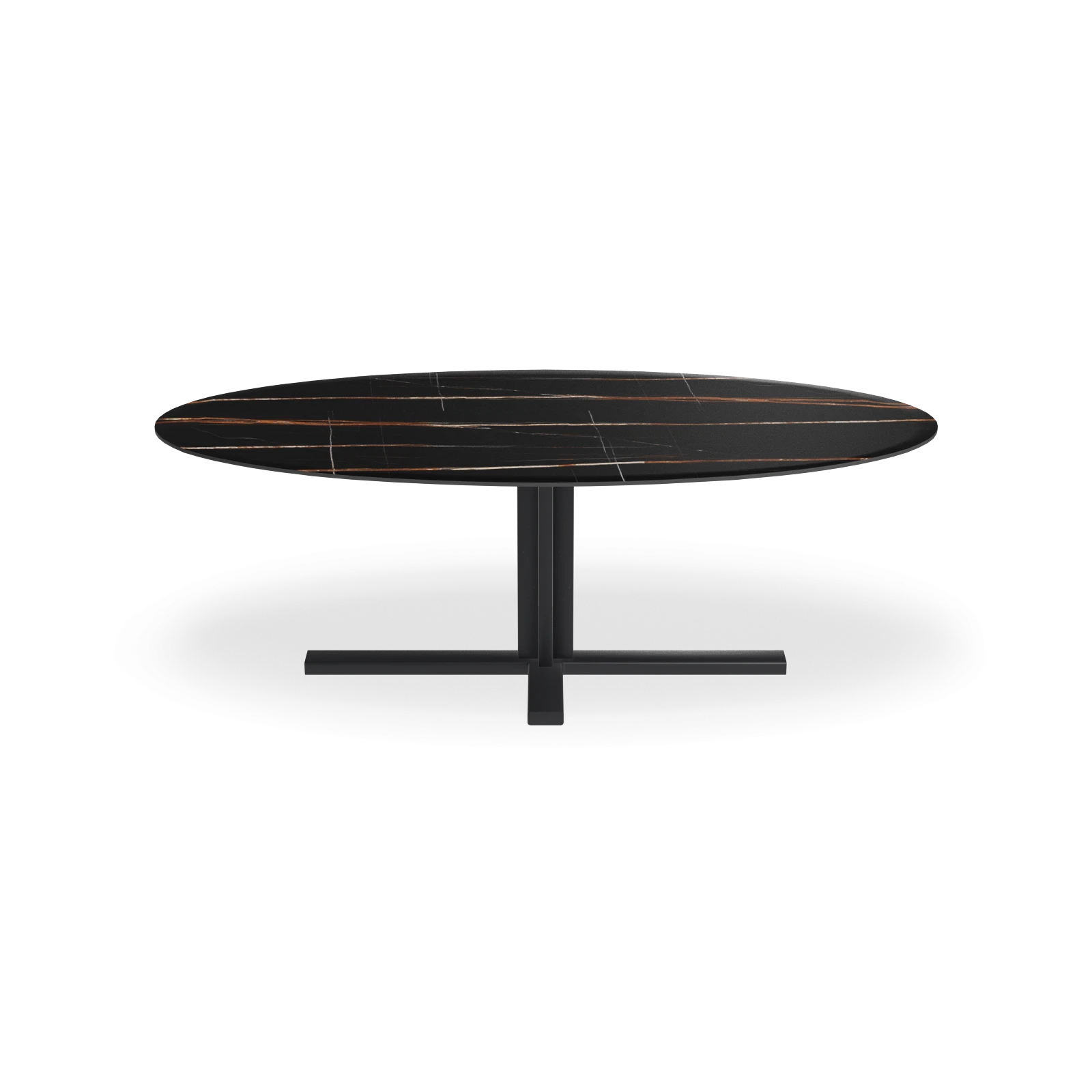 Eettafel Kolos - Ovaal Keramiek Sahara Noir Satin (220x110cm)