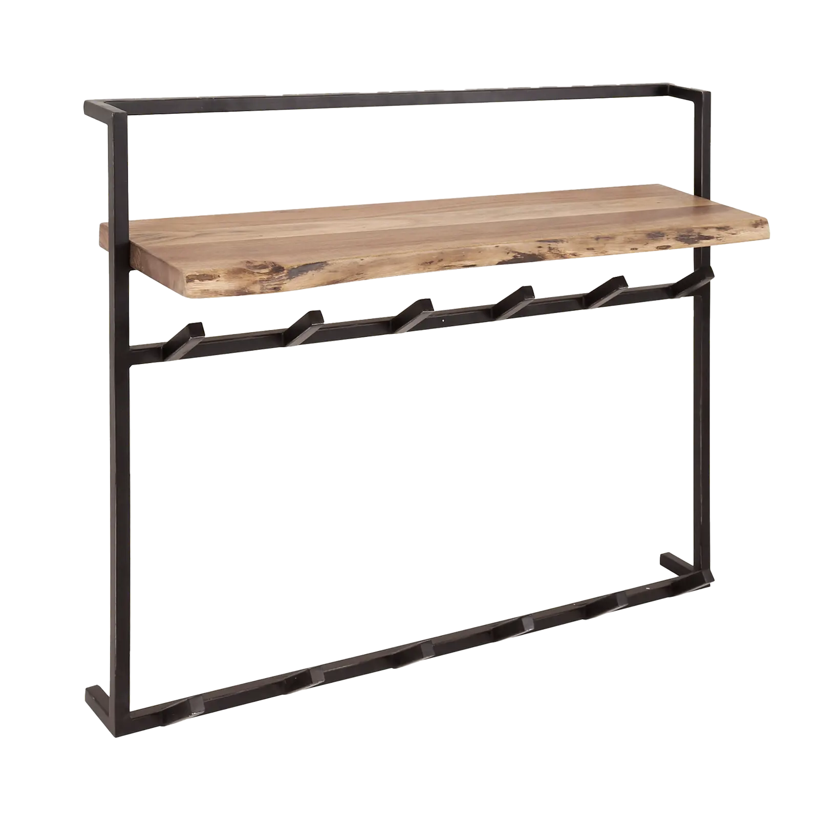 Kapstok Solid - 100 cm - 2x 6 haken - hoedenplank - Acaciahout