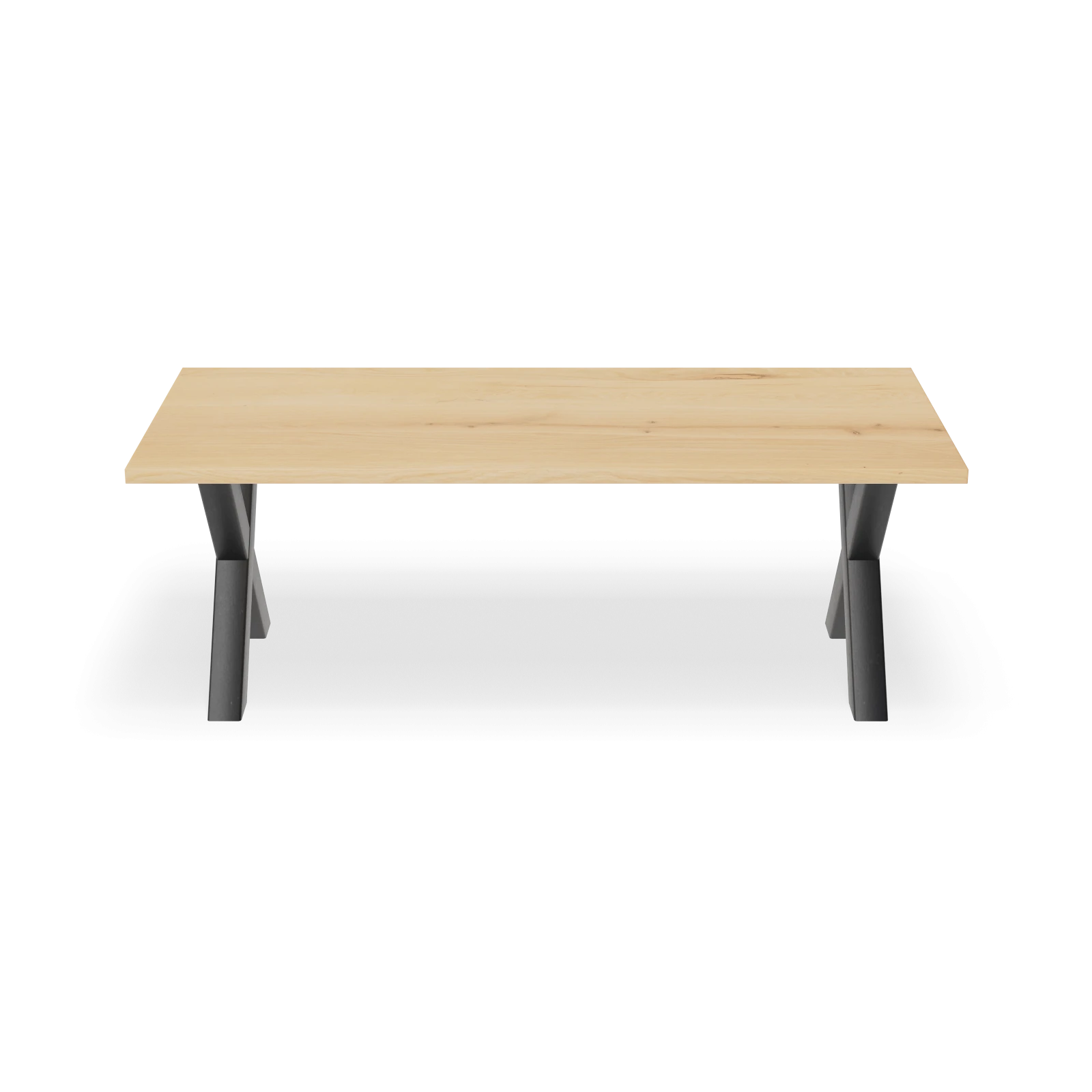 Eettafel X Poot (10x10cm) - Rechthoek Eiken Nature White (220x110cm)