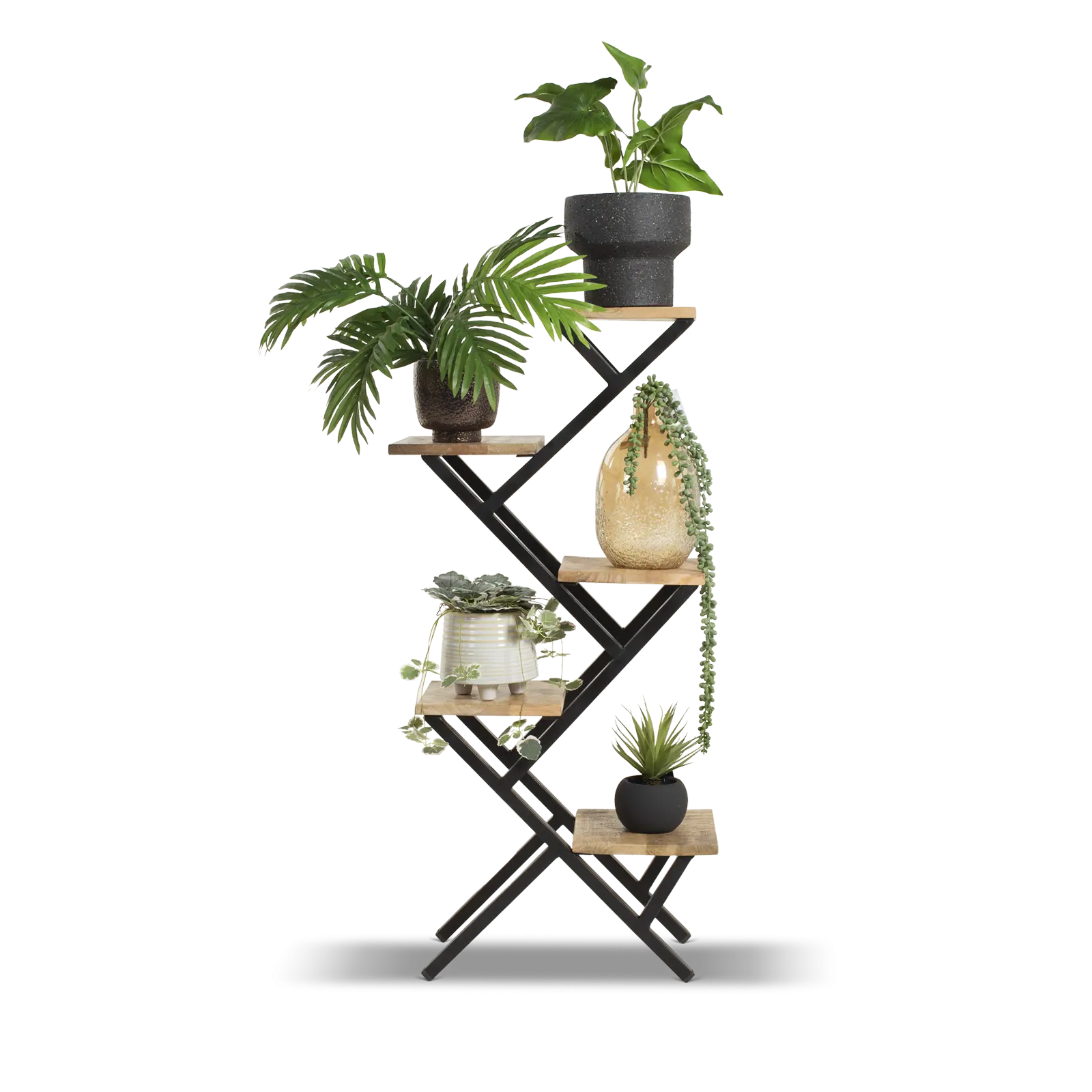Plantenstandaard Balou - hoogte 100 cm - Mangohout Naturel