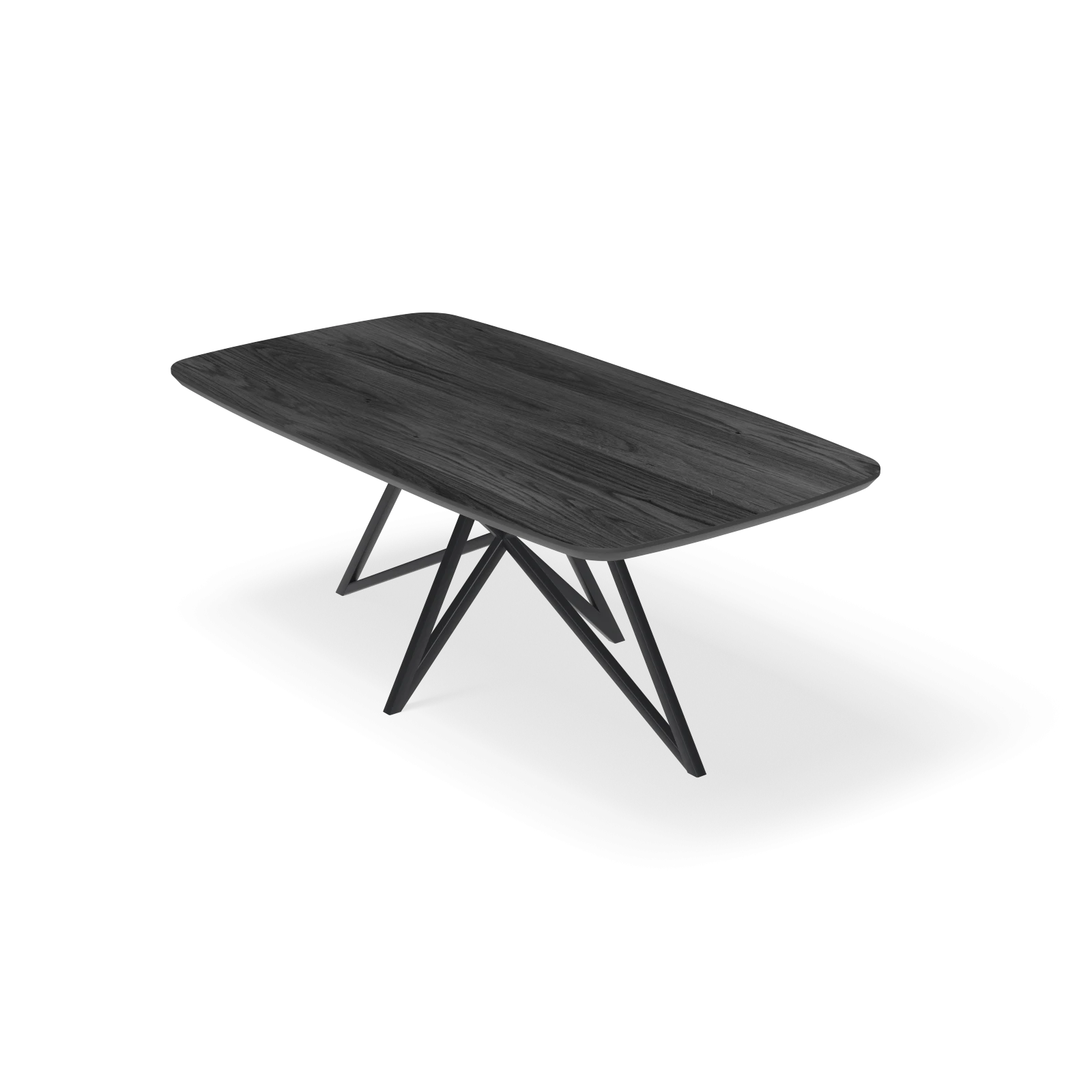 Eettafel Crosse - Deens Ovaal HPL Houtlook zwart (200x105cm)
