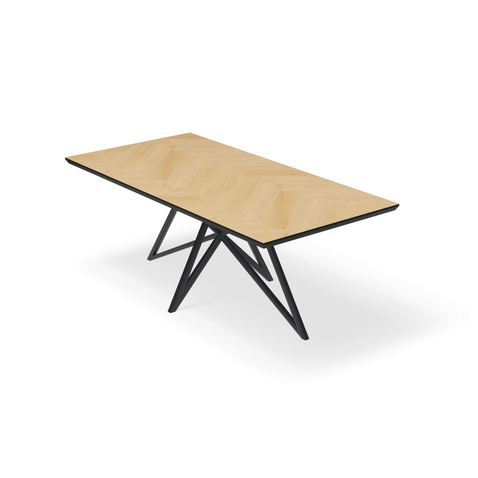 Eettafel Crosse - Rechthoek Eiken Visgraat Nature White (200x100cm)