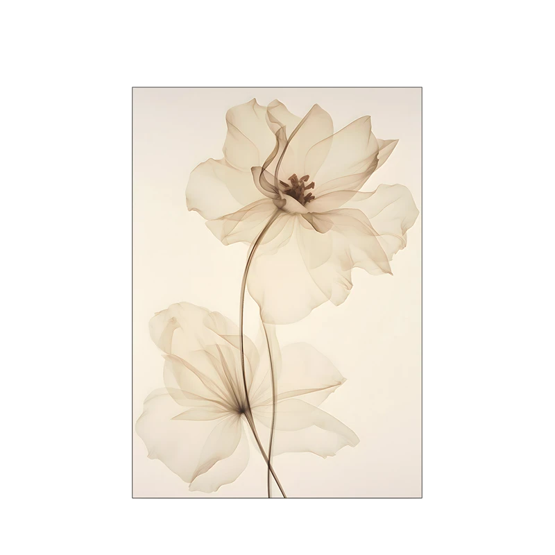 Wanddecoratie 110x80 White Flowers (small)