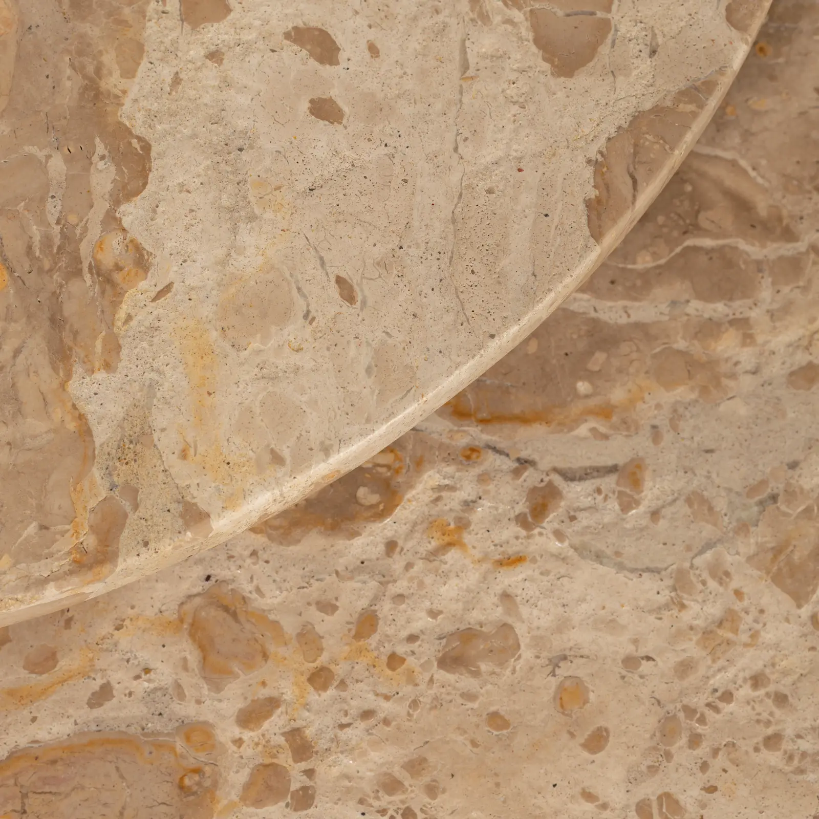 Salontafel set van 3 Avola - rond 65/55/40 cm - Travertine Naturel