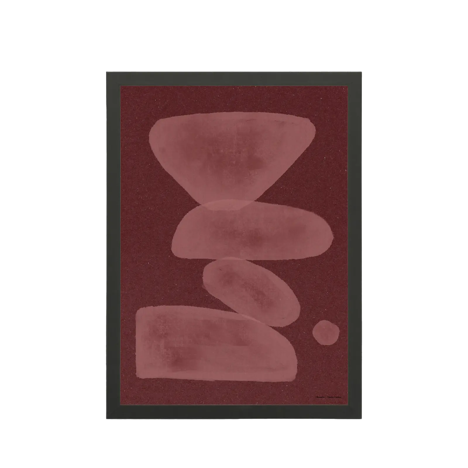 Wanddecoratie Elementa Burgundy 1 - 50x70 cm - Houten lijst Bruin
