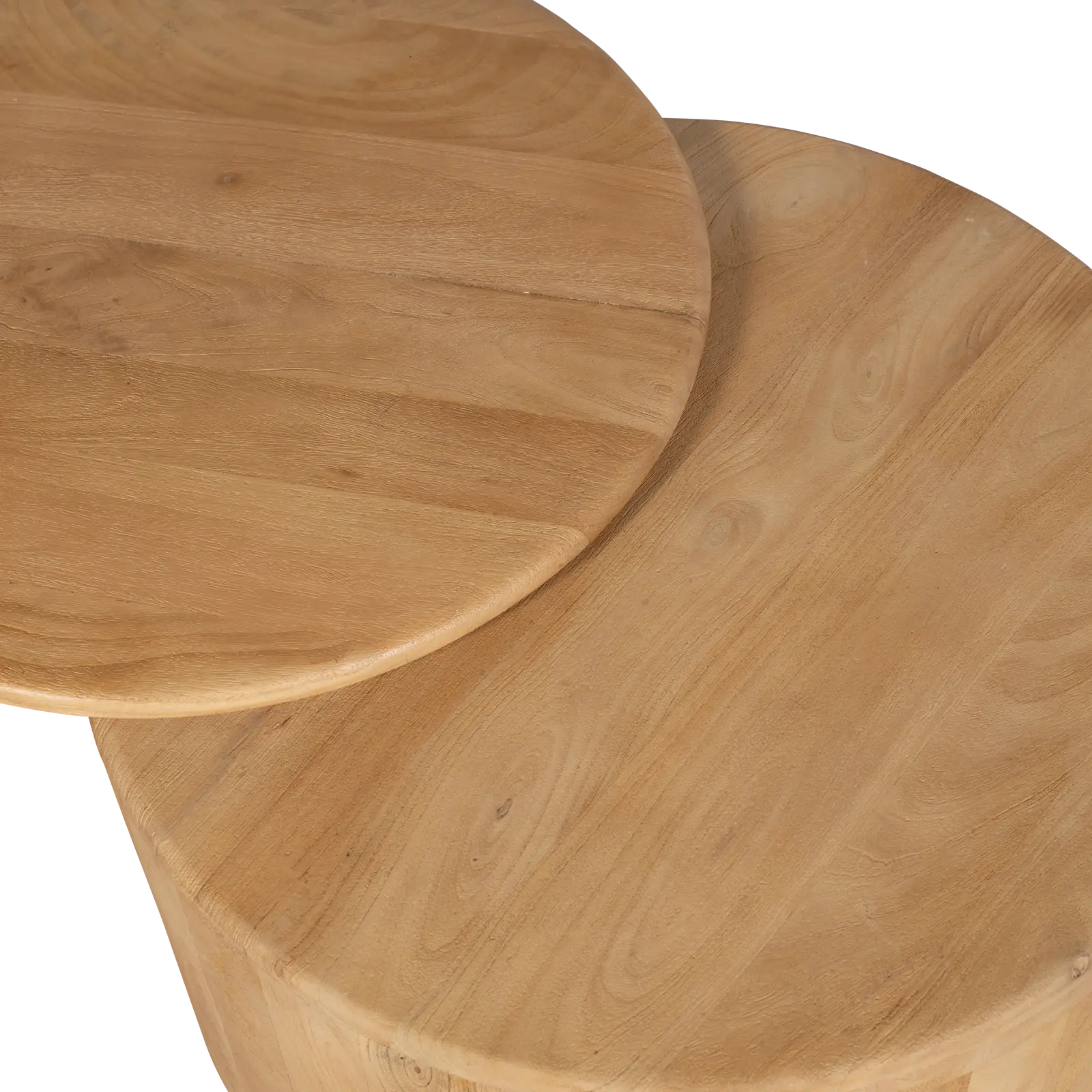 Salontafel set van 2 Buddy - rond - Mangohout Loom