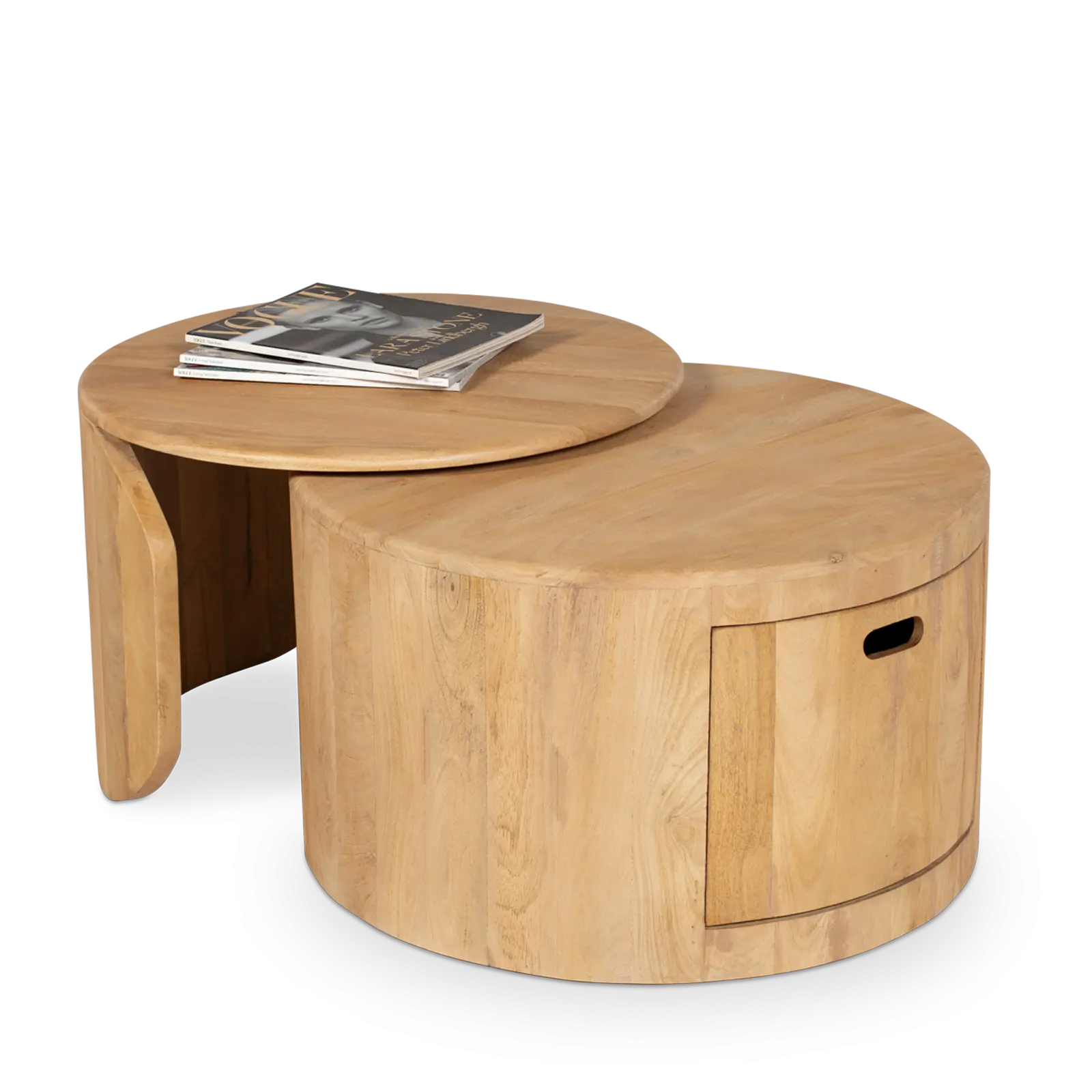 Salontafel set van 2 Buddy - rond - Mangohout Loom