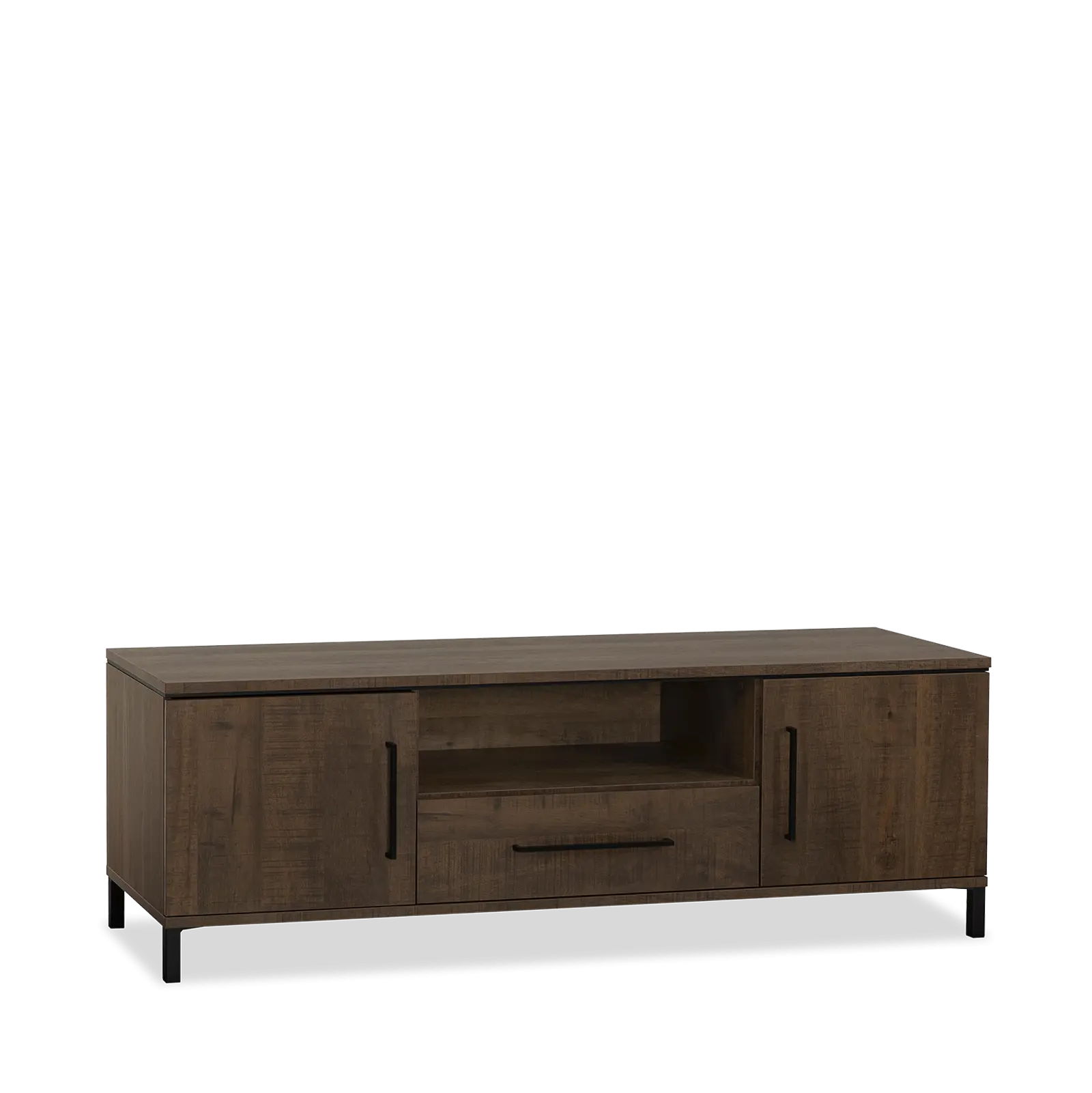 TV meubel Hudson - 175 cm - Lamulux Dark Mango - 2 deuren, 1 lade, 1 open vak