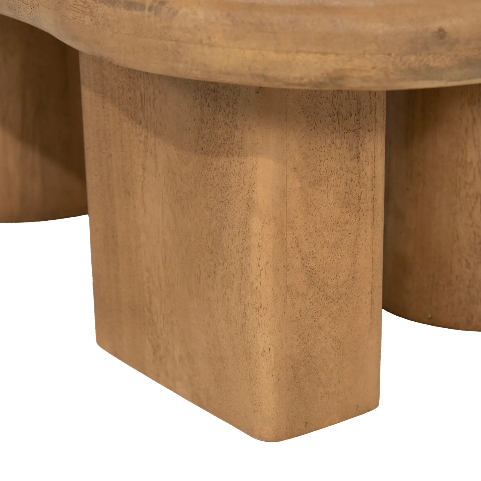 Salontafel set van 2 Yuo - organische vorm 100x80 cm - Mangohout Naturel