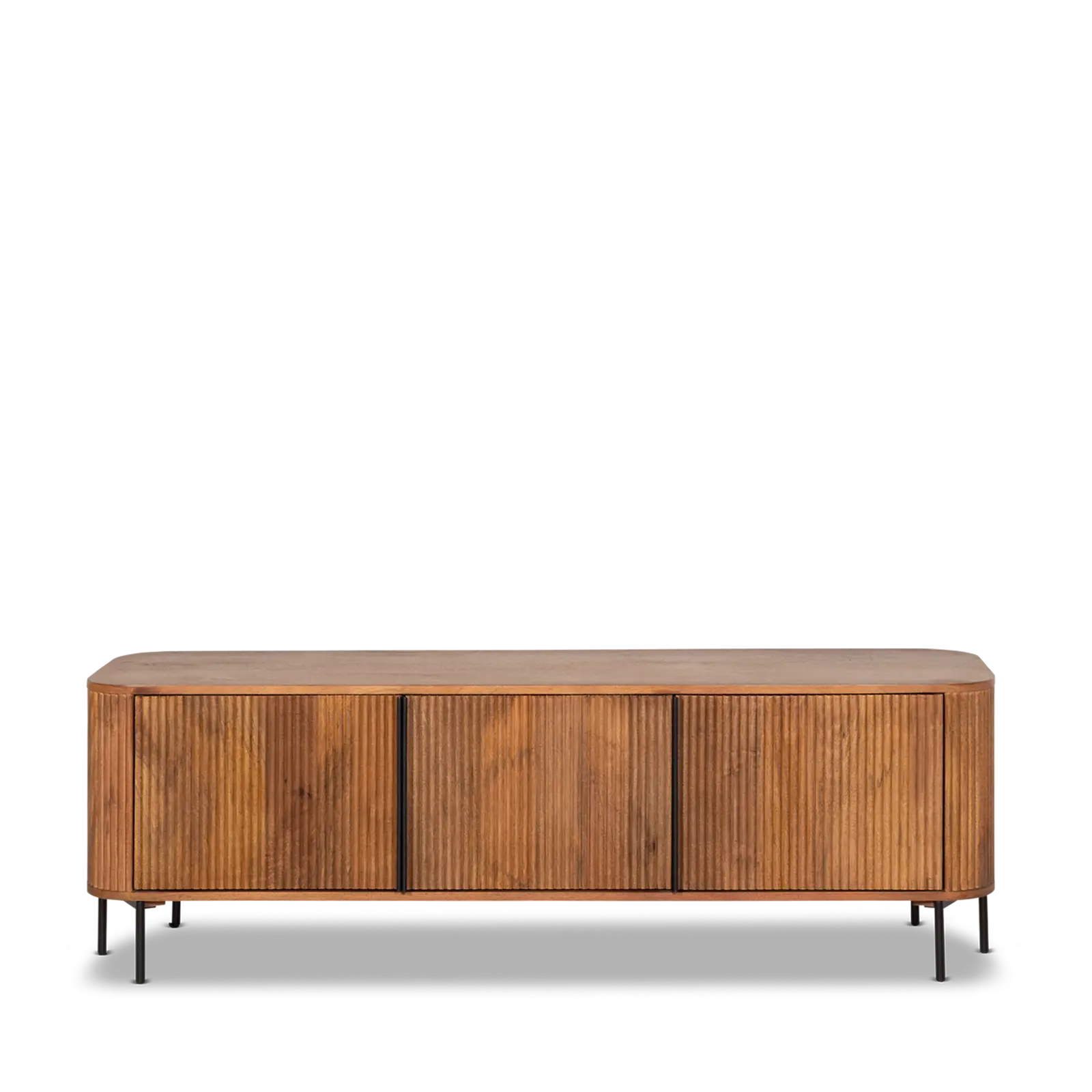 TV meubel Amare - 154 cm - Mangohout Lichtbruin - 3 deuren