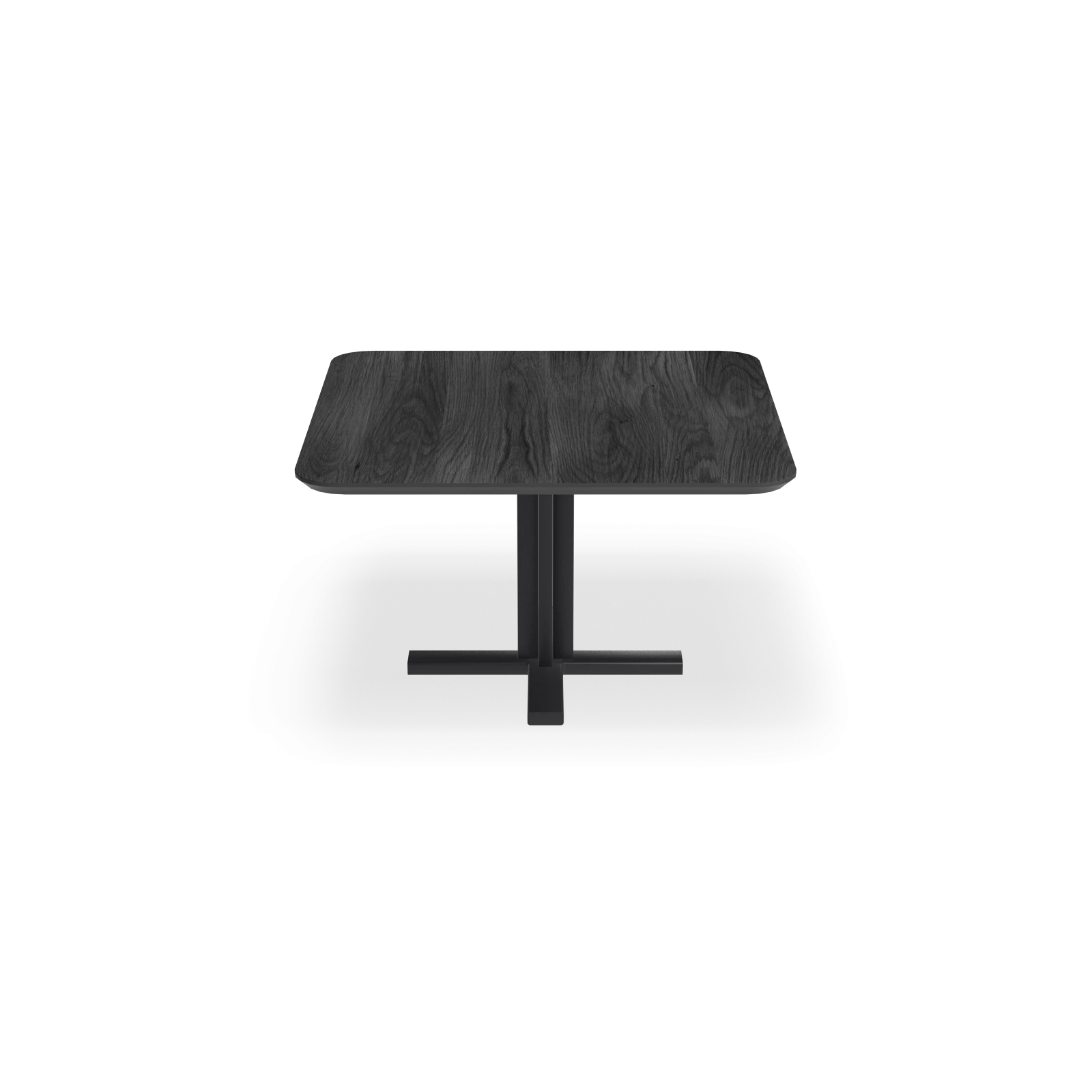 Eettafel Kolos - Vierkant afgeronde hoeken HPL Houtlook Zwart (130x130cm)