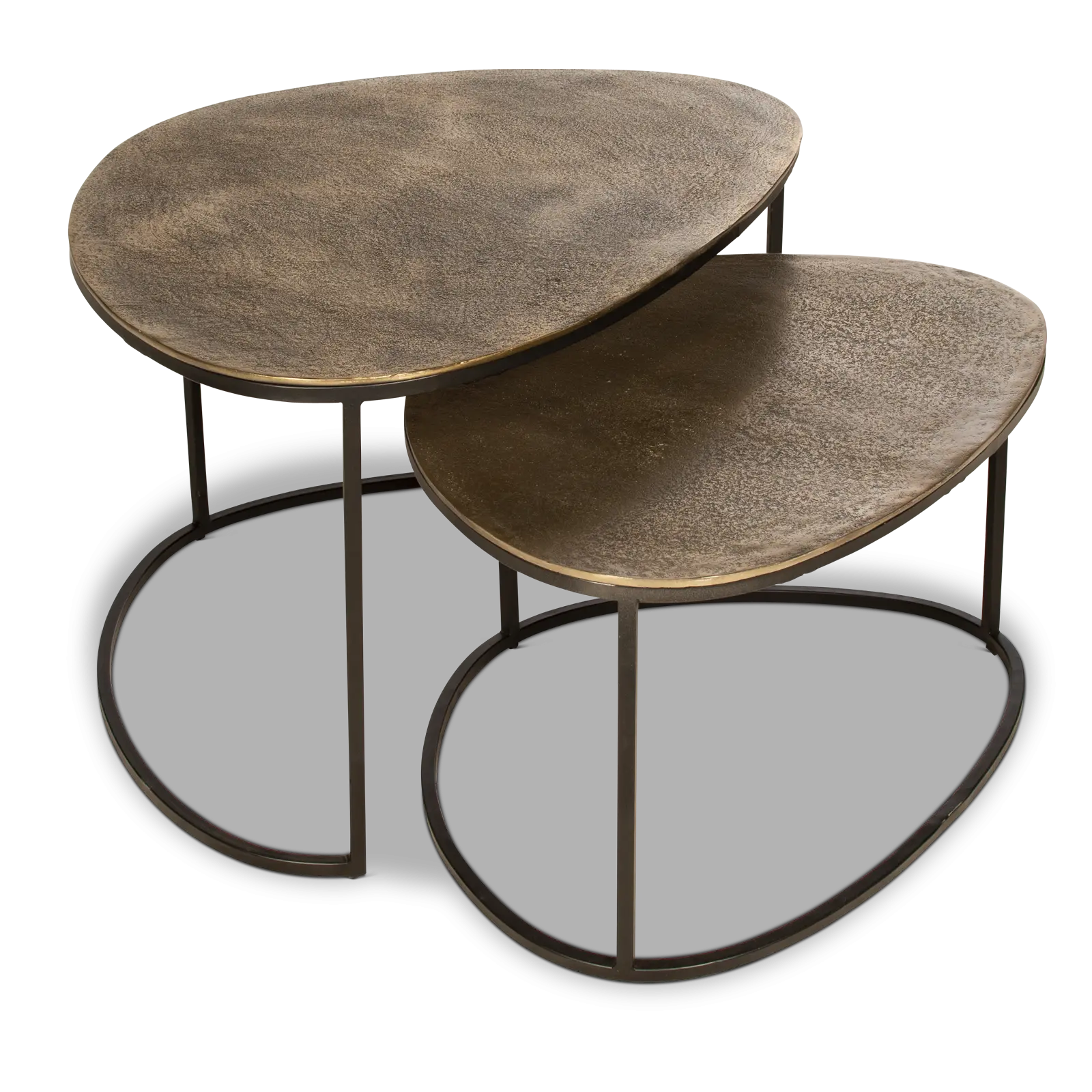 Salontafel set van 2 Izara - organisch - metaal Vintage Goud