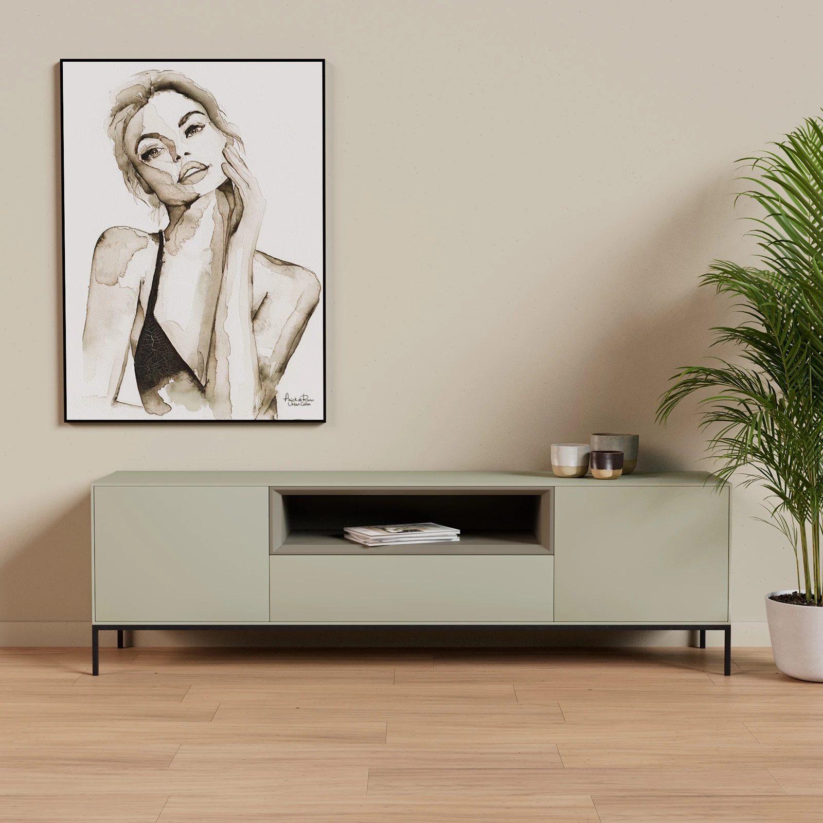 TV Meubel Nile Green 180cm Poot