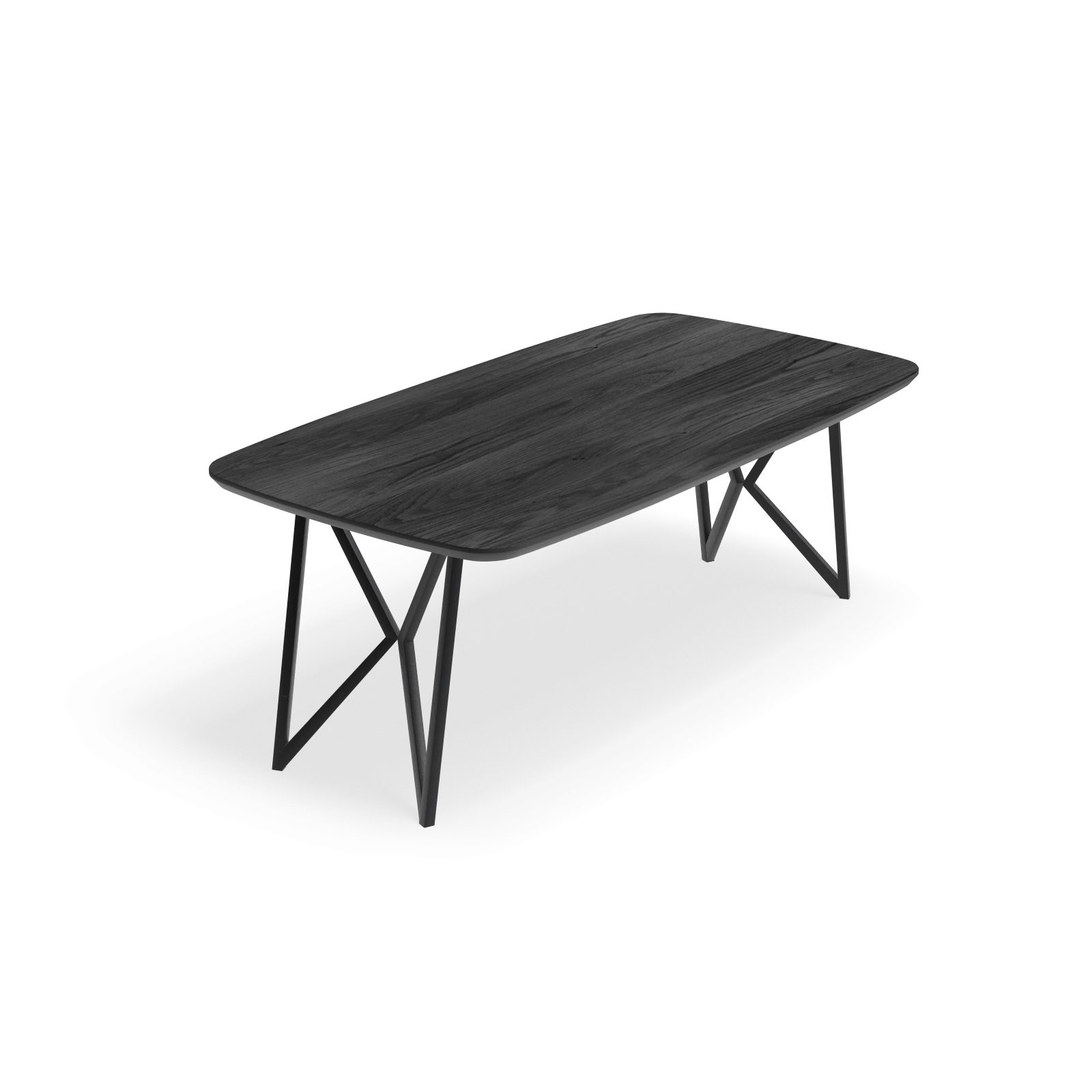 Eettafel Crosse (los) - Deens Ovaal HPL Houtlook zwart (200x105cm)